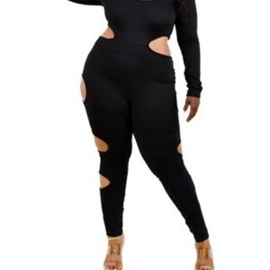 Black Cut-Out Jumpsuit